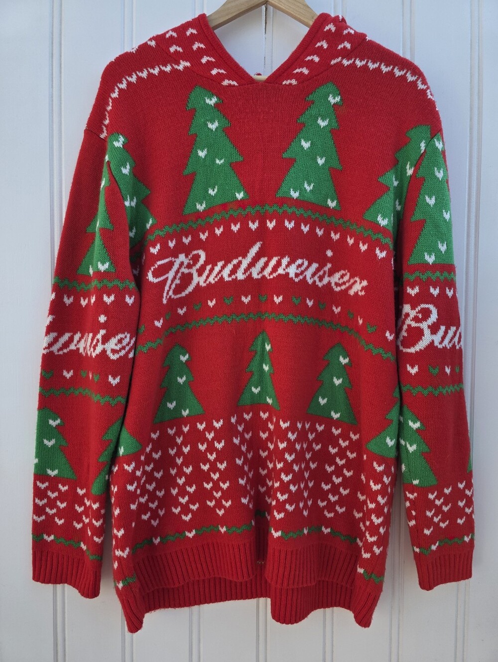 Budweiser Ugly Christmas Festive Holiday Beer Novelty Sweater Unisex XL